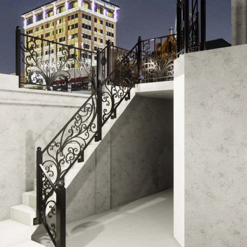 Modern Wrought Iron Stair Railings From Vietnam for Villa Enhance Your Staircase with Artisanal Handrails Built for Safety Style