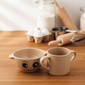 KAIXIN BPA Free Biodegradable New Chinese Style Cute Baby Eating Rice Husk Kids Dinnerware Set with Mug & Milk Cup