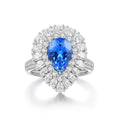 Certified 2.51Ct Lab Grown Cobalt Spinel Gemstone Ring Sterling Silver 925 Jewelry for Women Wedding Bands for Engagement Gift