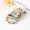 Hot Sale Stainless Steel Fashion Bracelets Bangles Colorful Diamond 925 Silver Plated Tarnish Free Bracelets Party Jewelry