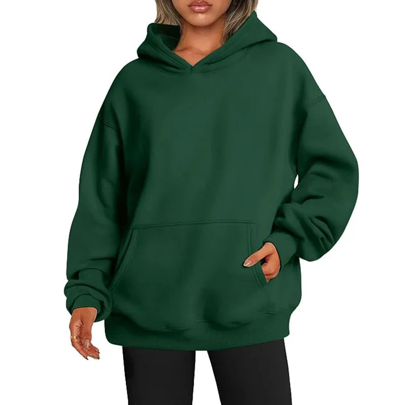 Wholesale Custom Logo Garment Dyed Fleece Oversized Winter Hoodie Green Blue Yellow Pullover Loose Fit Hooded Embroidery