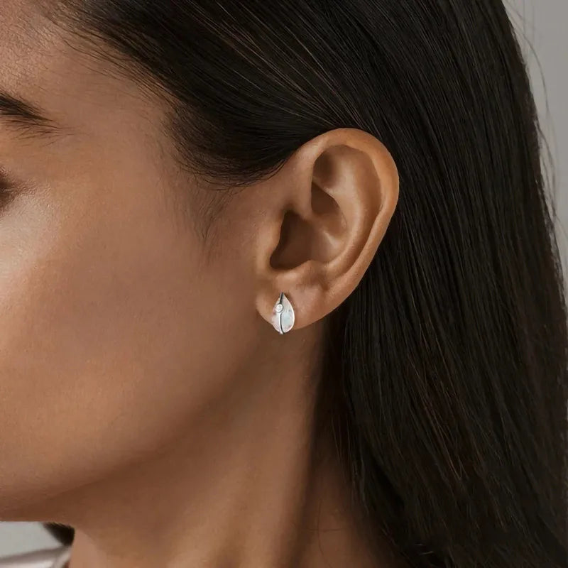 Low MOQ Wholesale Jewelry Stud Moonstone 925 Sterling Silver Teardrop Earring