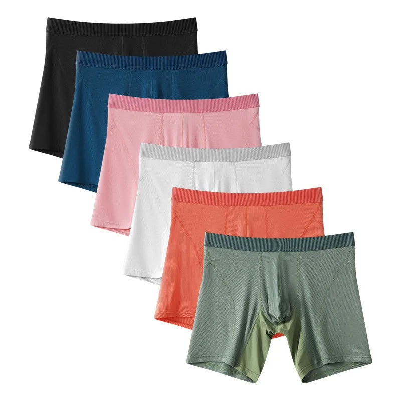 Men's Bamboo Fiber Knitted Underwear Comfortable Breathable Disposable Customizable Print Boxer Briefs Classic Style Waist