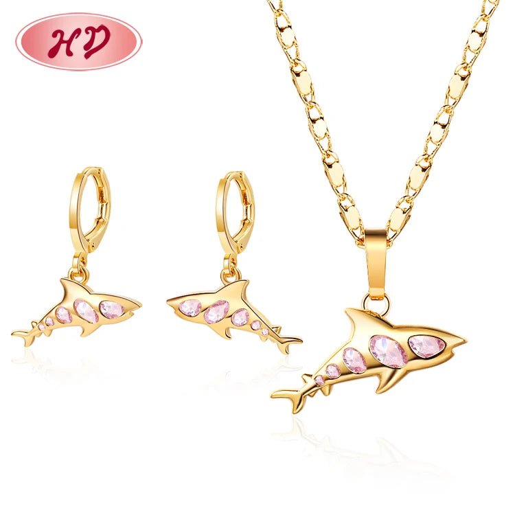 China Jewelry Suppliers Aaa Cubic Zirconia Fish Shaped Bridal Wedding Women'S Jewelry Set