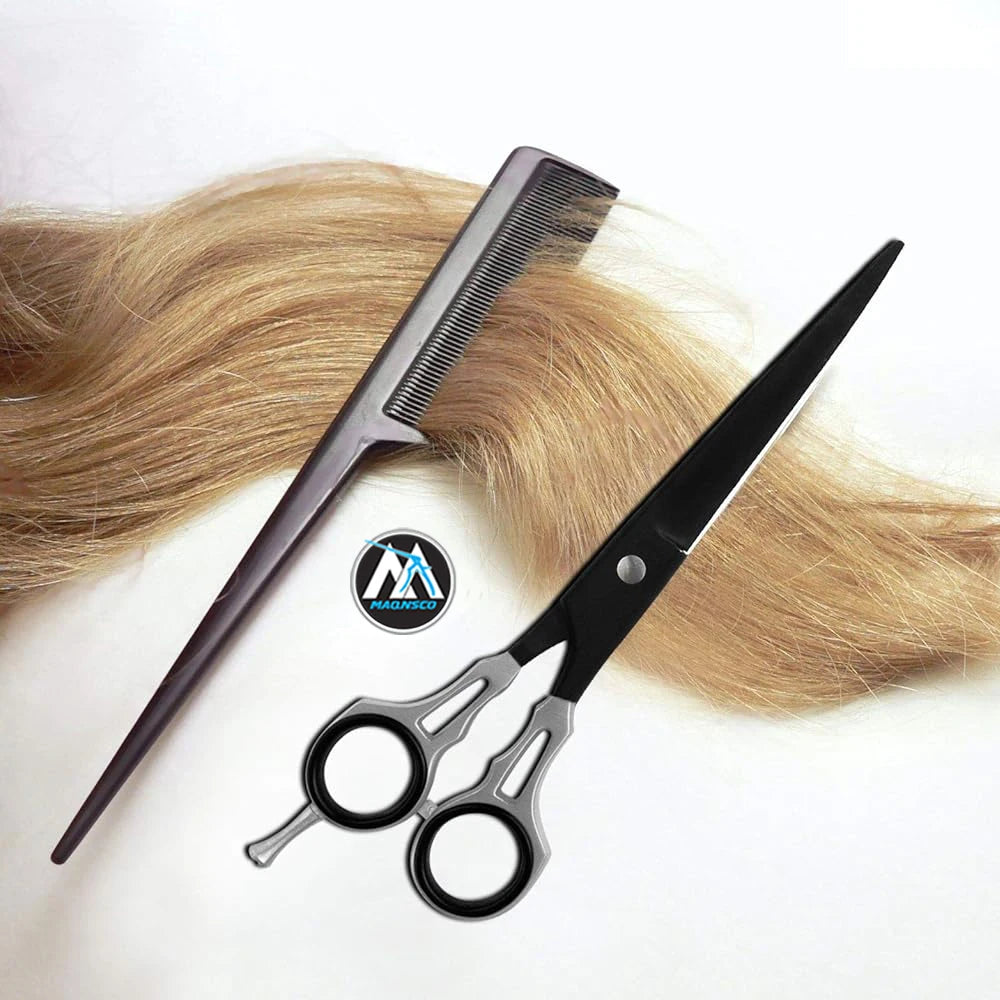 Hair Cutting Scissors 6.5in Stainless Steel Barber Shears 28 Teeth Medium Handle Right-Handed for Men/Women Professional