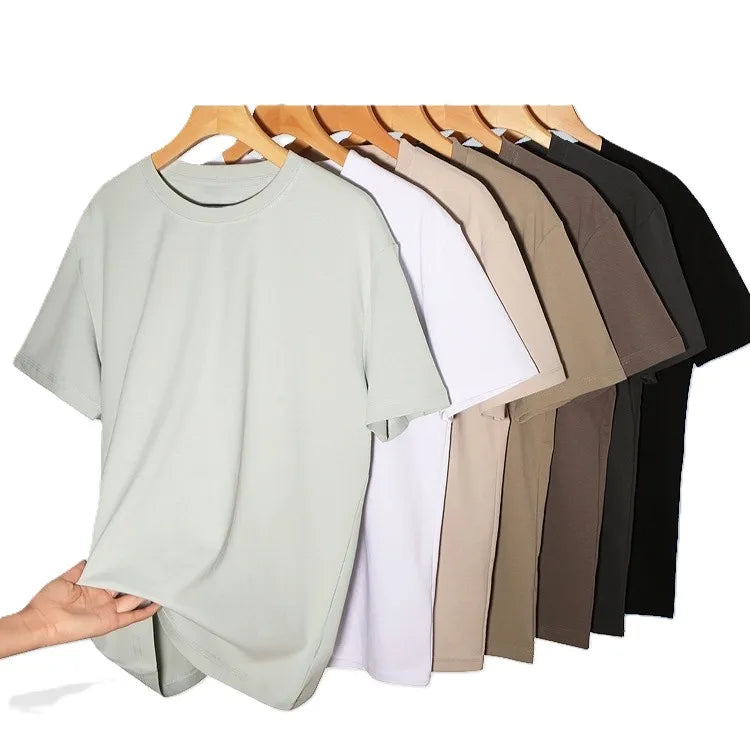 China Bangladesh Factory Price OEM Customized Logo Embroidery 210g Roman Cotton Unisex Loose Fit Breathable Plus Size T Shirt