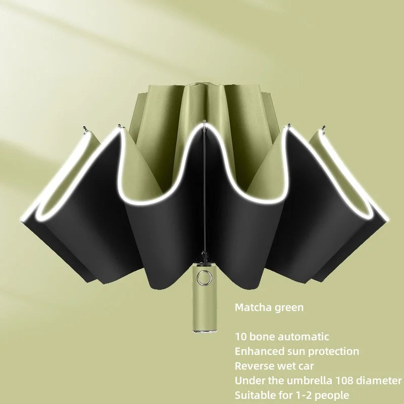 Wholesale Automatic Large Advertising Folding Umbrella Sunshade Sunscreen Anti-UV New Reflective Ten Bone Umbrella