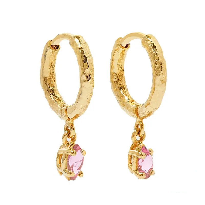 S925 Sterling Silver Fashion Jewelry 18K Gold Plated Cubic Zirconia Diamond Earrings for Wedding