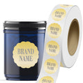 Custom Gold Foil 1 5/8 X 1 5/8 Inch Roll Gold Foil Sticker of Scallop Shaped Labels Silver Foil Color Shape Labels Sticker