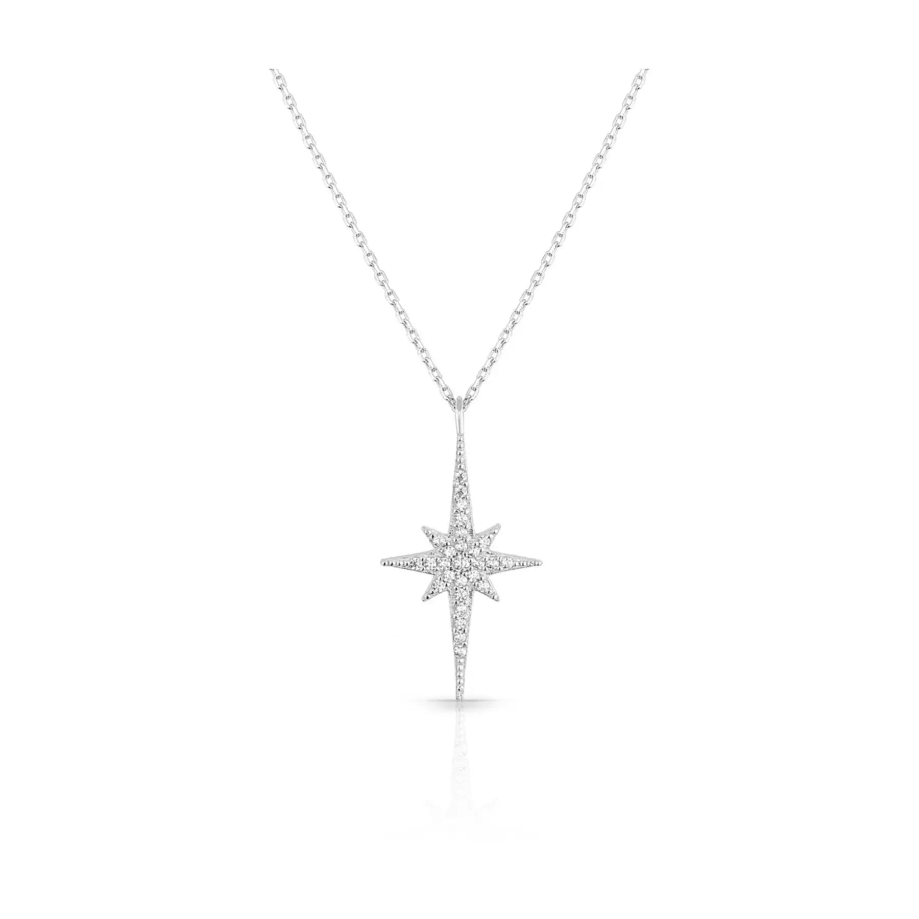 Azuris 925 Sterling Silver North Star Pendant Necklace Fine Jewelry Product