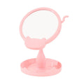 Cute Cat Ear Rotating Single-Sided Standing Plastic Desktop Mirror-Vanity Mirror with Storage Tray for Makeup Skylark