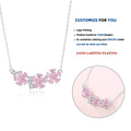 FDXZ-173 925 Silver Pink Diamond Peach Blossom Necklace Women Smile Flowers Zircons Design Light Luxury Delicate Party Jewelry