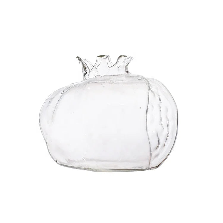 Creative Small Pomegranate Dried Flower Vase Handmade Flower Vessel Glass Home Accessories Crafts Ornaments