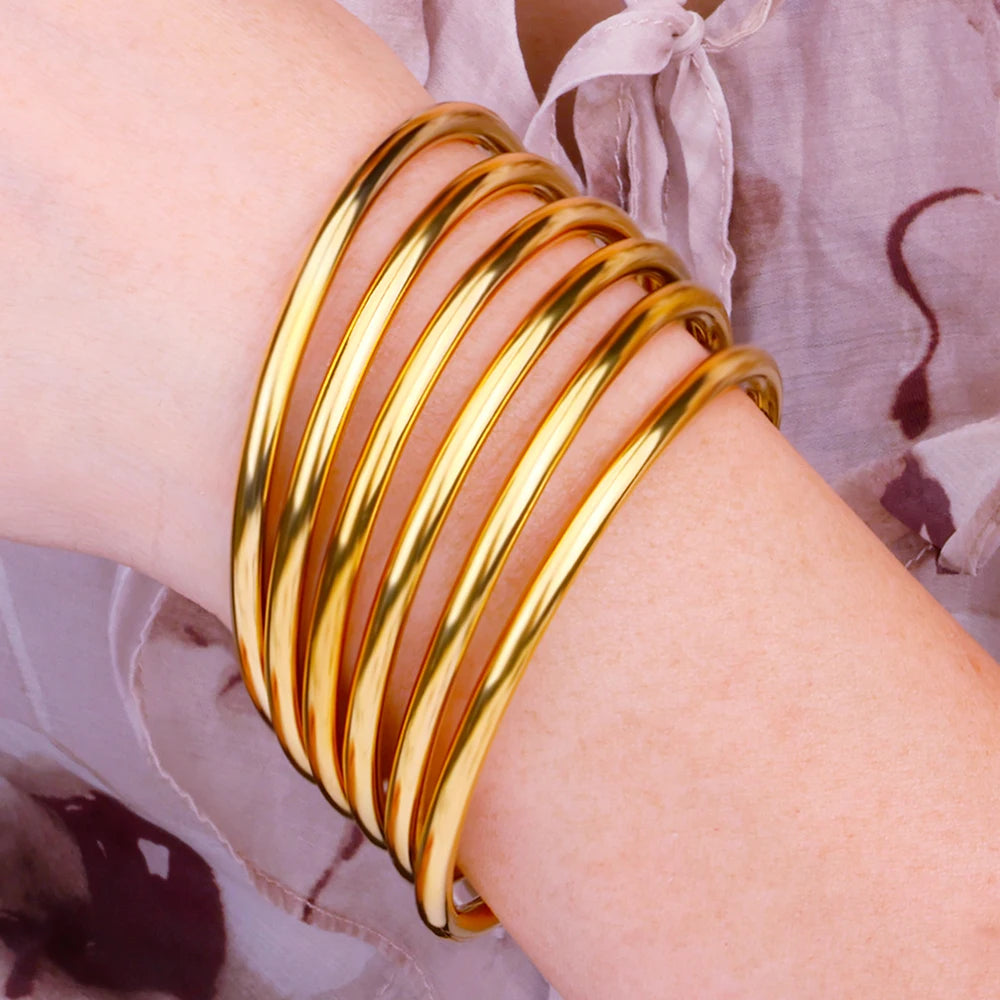 Bestselling Simple Fashion Women's Jewelry Gift Accessories Fine Steel Wire Round Stainless Steel Bracelet Wholesale