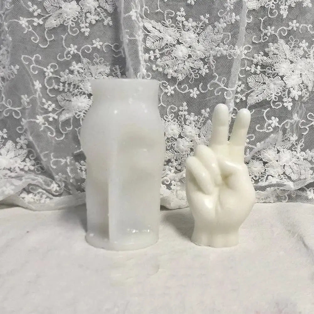 3D Hand Shape Silicone Molds Victory Finger Shape Silicone Molds Soap Molds for DIY Plaster Sculpture Clay