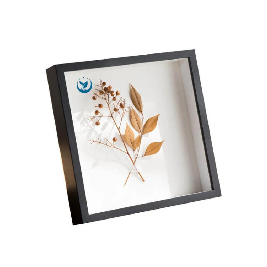 Wholesale 3D Deep Shadow Box Photo Frames Bulk Black White Wood Display for Landscape Scenery Flower Animal Art Glass Material