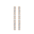 14K White Gold Hoop Earrings with VS Hinged Back Round Natural Diamond Prong Setting Women's Luxury IGI Certified Earrings