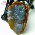 Myanmar Natural a Type Jadeite Jade Pendant Yellow Jadeite Dragon Brand Emerald Pendant 50.41