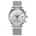 Fashion Men's Brand Quartz Wrist Watch Stainless Steel 3ATM Waterproof Glass Dial Pointer Display 22mm Band Width Alloy Case
