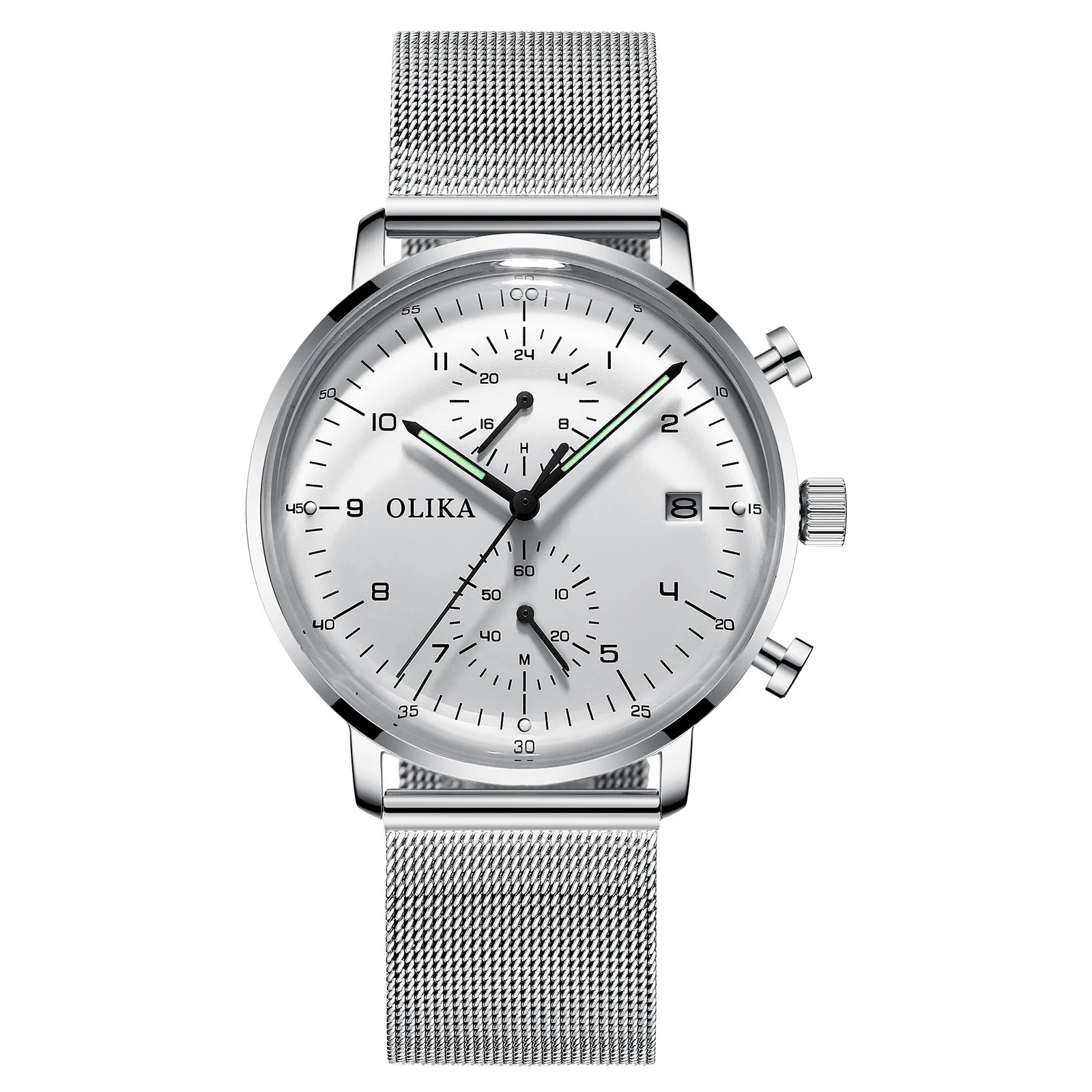 Fashion Men's Brand Quartz Wrist Watch Stainless Steel 3ATM Waterproof Glass Dial Pointer Display 22mm Band Width Alloy Case
