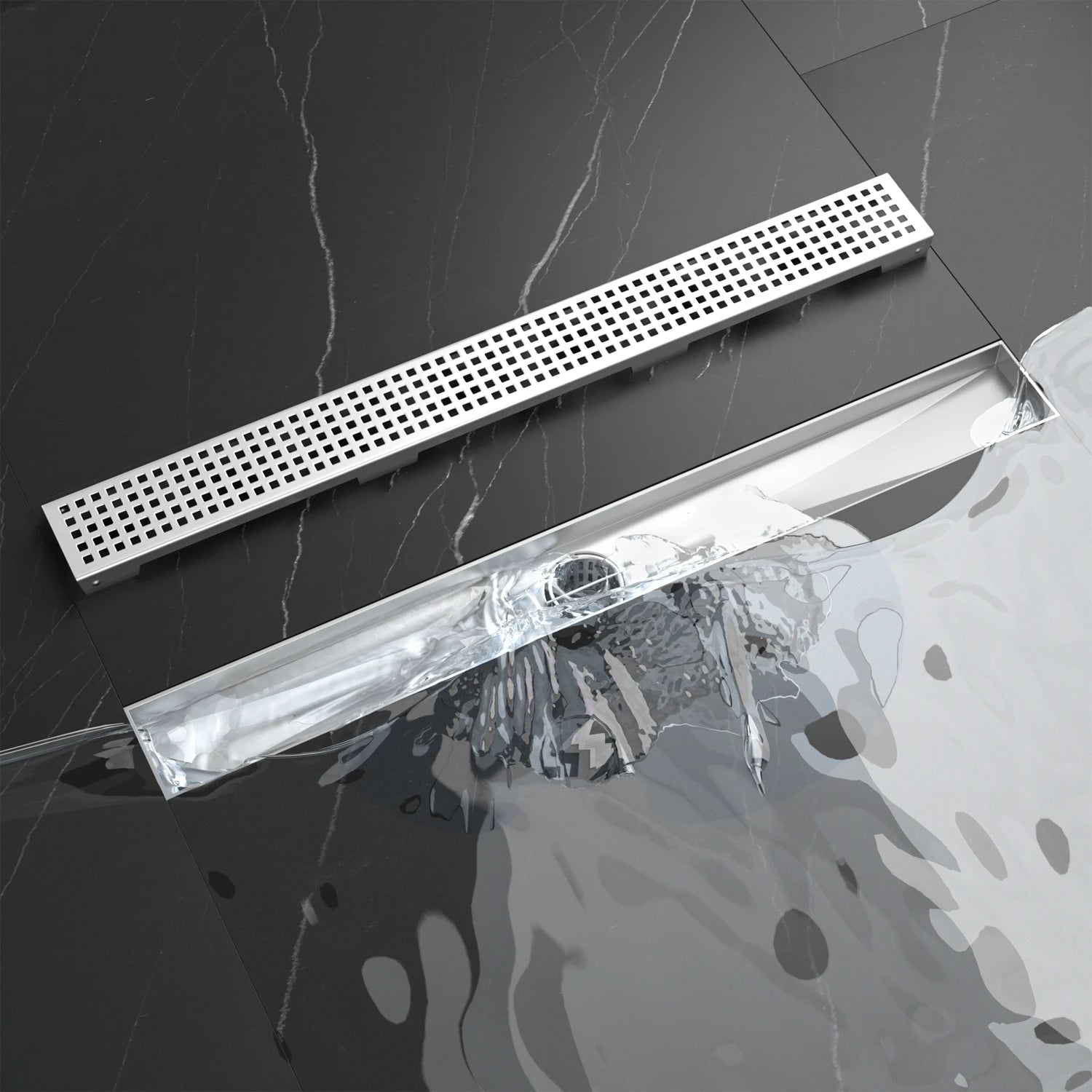 American Warehouse Direct Shipping 32 Inch Linear Shower Drain Stainless Steel Floor Drain with Square Grate for Fast Drainage