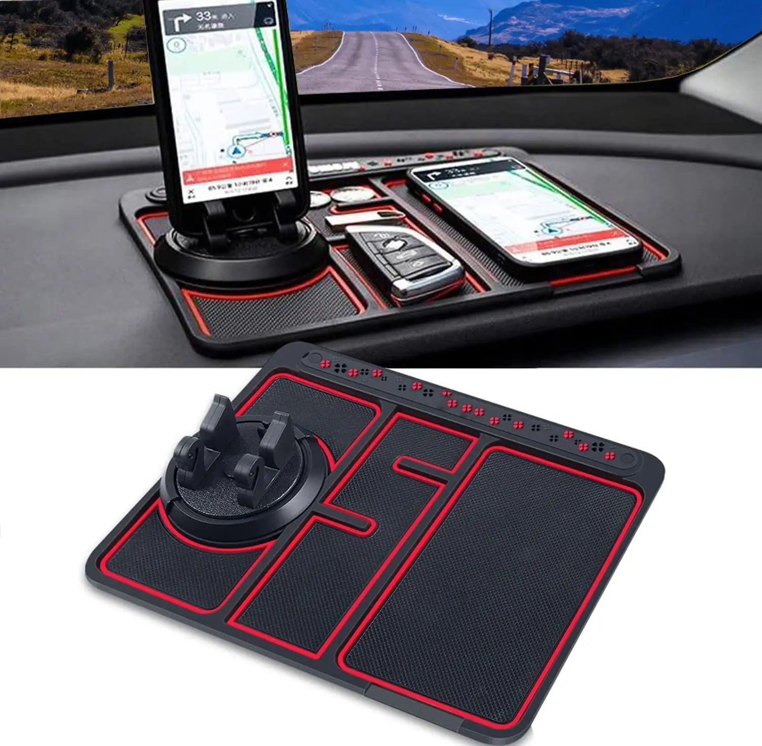 Car Gadgets Glow in the Dark Non-Slip Dashboard Phone Mount Holder Smartphone GPS Holder With Parking Phone Number