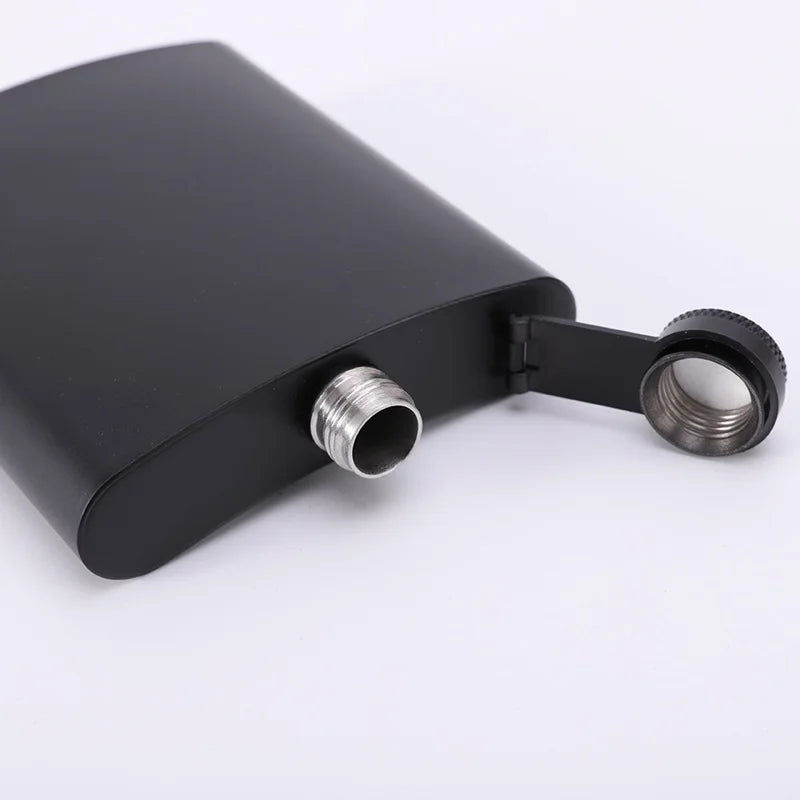 New Special Top Lids Custom Logo Bulk Pocket Case Black Engravable 7oz 6oz 8oz Hip Flask Stainless Steel MegaBDM