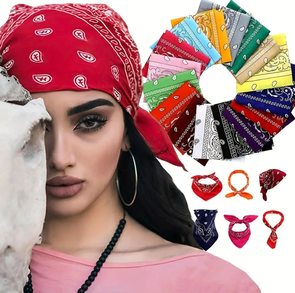 Factory Wholesale Customised Cotton Square Digital Printing Custom Design Promotional Use Quick Dry Durable Bandana