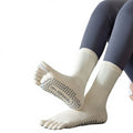 Non Slip Split Toe Yoga Socks Five Finger Pilates Socks Mid Calf Grip Socks for Fitness Dance Barre MegaBDM