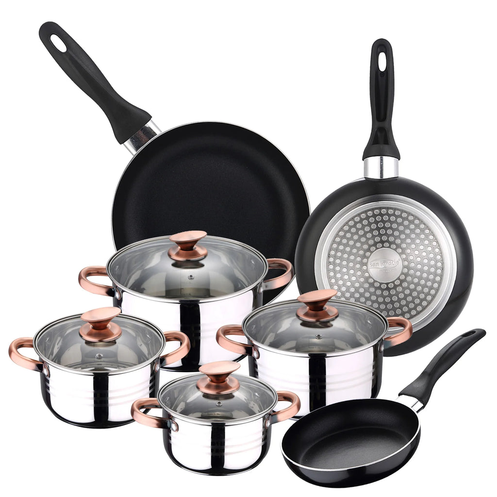 SIP 8pc Cookware Set + Set of 3 frying pans 16/20/24
