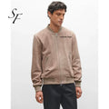 Custom Winter Men's Bomber Jacket Logo Embroidered Windproof Long Sleeve Plus Velvet Hip Hop Comfortable Loose Men's Jacket