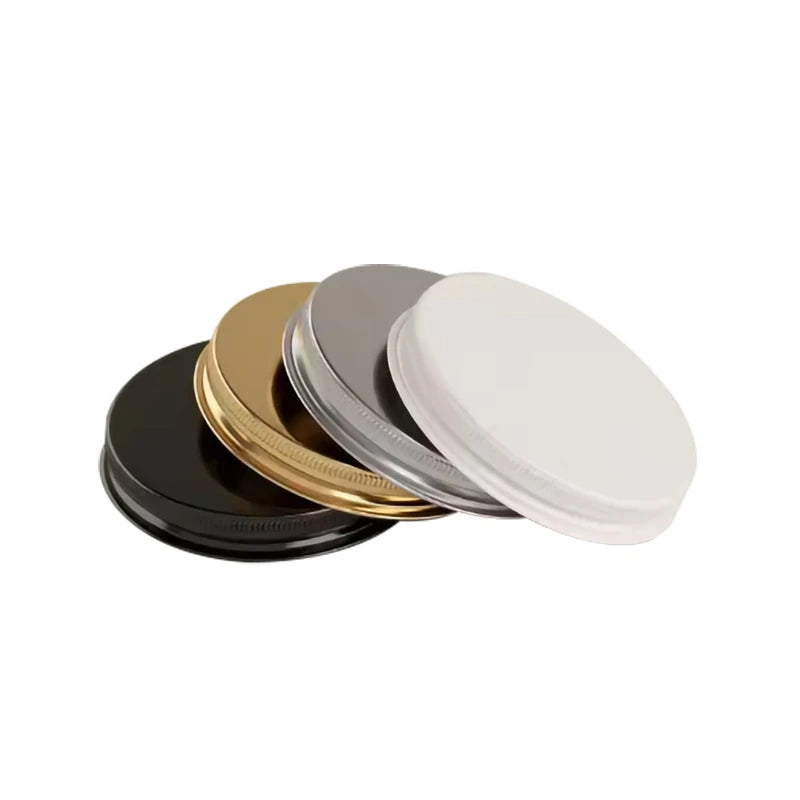 US FDA Standard Gold Shiny Metal Lid for Candle Making D58 Golden Aluminum Caps With Liners Classic Design Metal Screw Lid