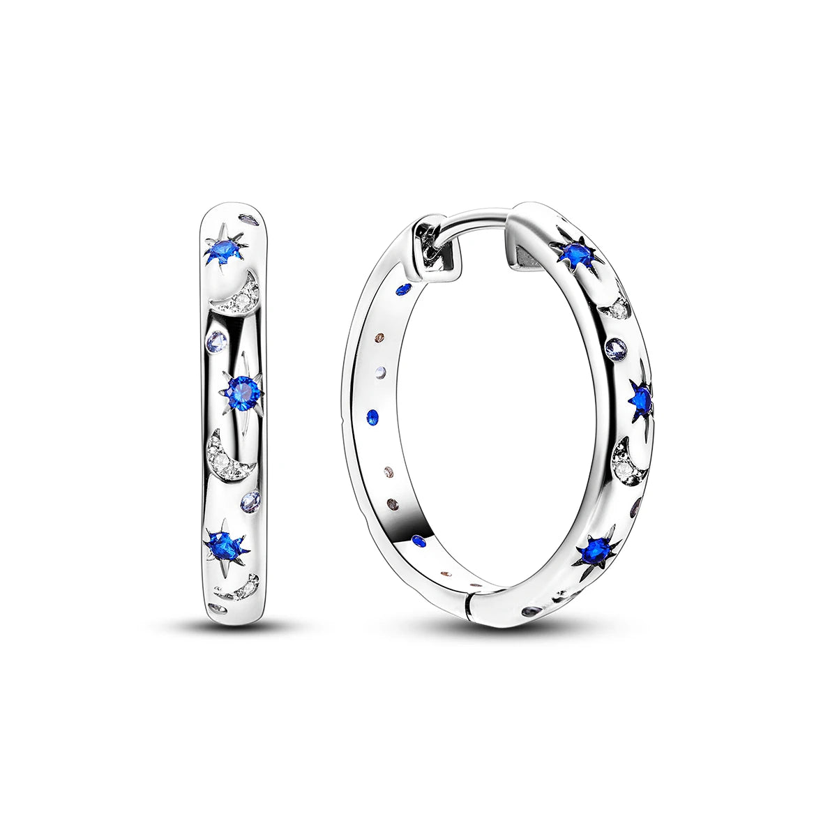 MULA Silver Plated Blue Glittering Starlight Earrings for Engagement Anniversary Party or Gift