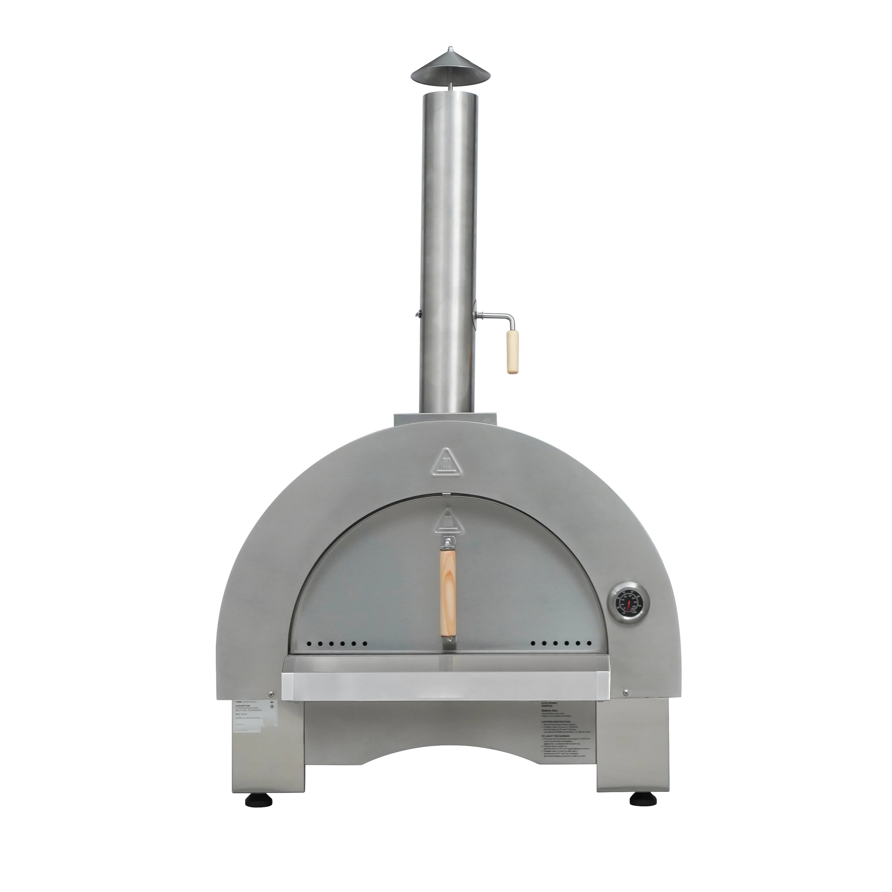 Heavy-Duty Stainless Steel Pizza Oven Premium 5-8 Person Capacity with Non-Slip Adjustable Base