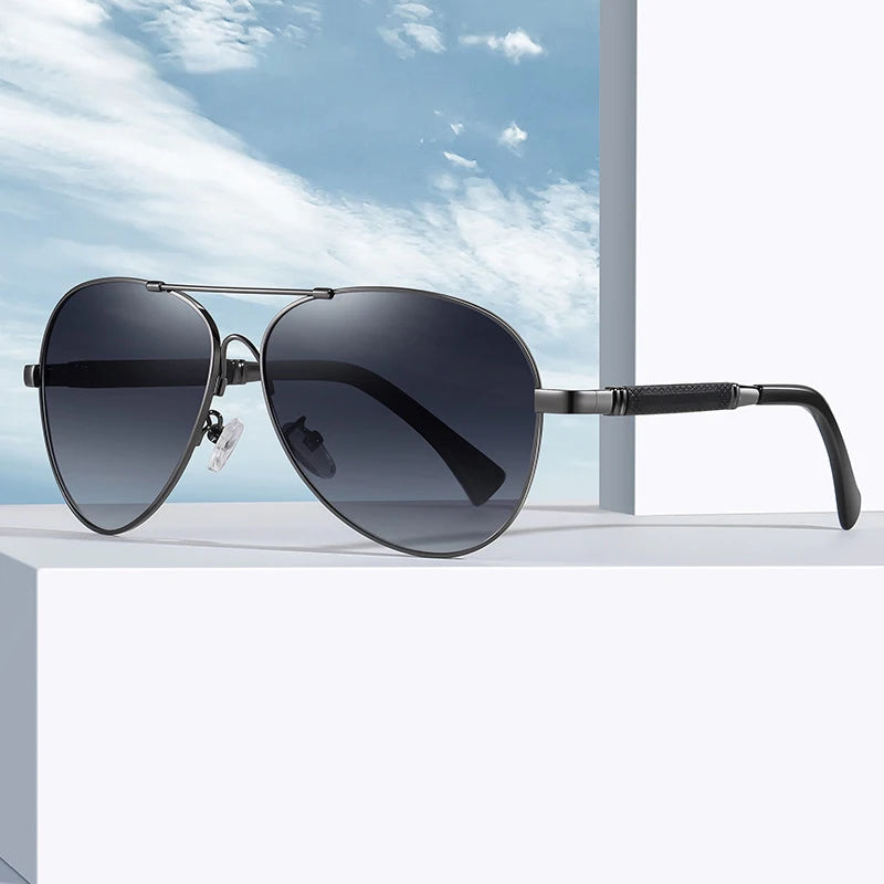 New Arrival Ready to Ship  UV400 Retro Designer Driving Memory Metal  Custom Polarized Light Sunglasses for Man and Women