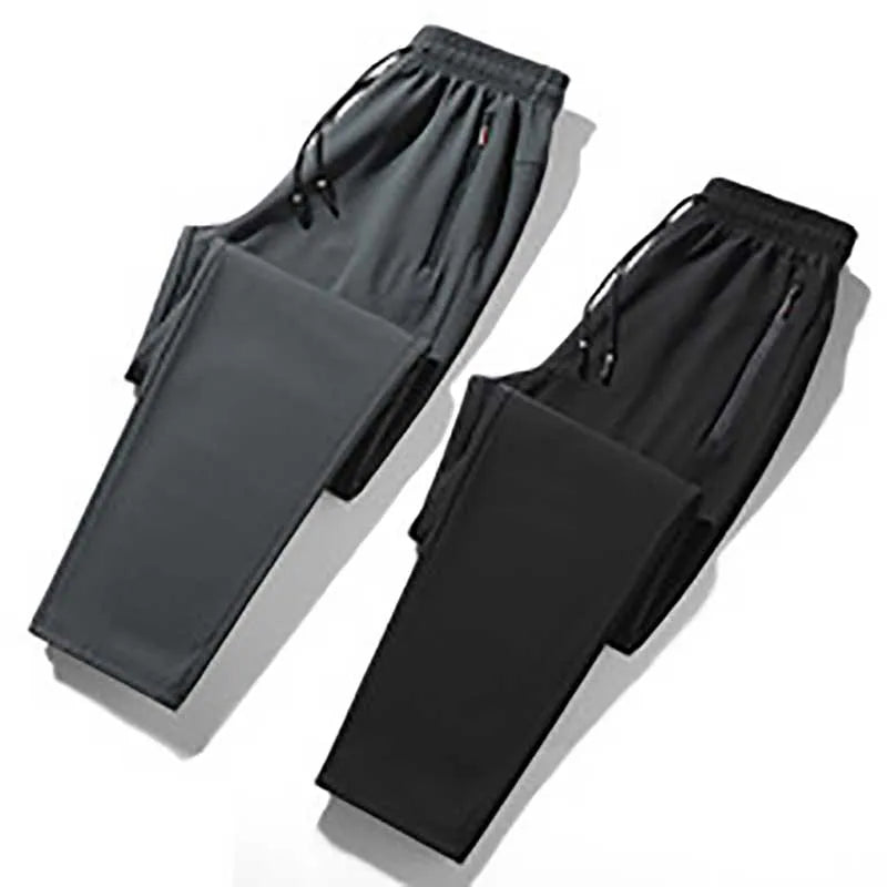 OEM Custom Logo Design New Men's Anti-wrinkle Plush Thickened Fabric Casual Trousers Winter Slim  Sports Pants