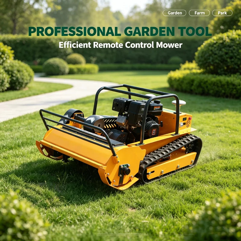 Off Road Tracked RC Crawler Lawn Mower Remote Controlled Lawn Trimmer for Hillside Grass Removal MegaBDM