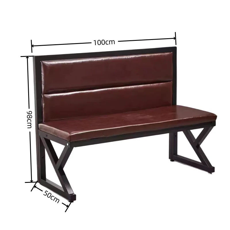 Dark Brown Leather Metal Booth