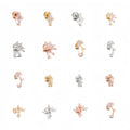 Hypoallergenic Titanium Earrings Leaf Flower 3A Zircon Trendy Nature Style for Women and Girls