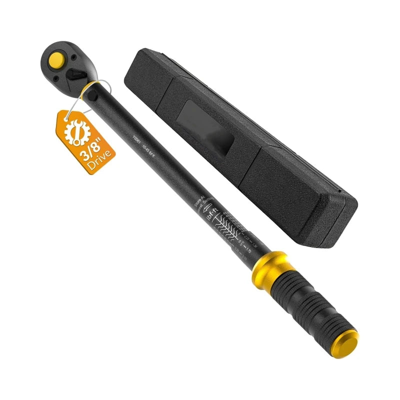Upgrade 3/8" Drive 10-45 FT.LB/13.6-61 Nm Torque Wrench ±3% High Accuracy 72-Tooth with Easy-to-Use Locking Ring