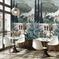 Made Germany Modern Photo Wallpaper Murals Finca Blue Brown Cream Non Woven Vinyl Wall Mural Plants 053 X 880 m Mould-Proof