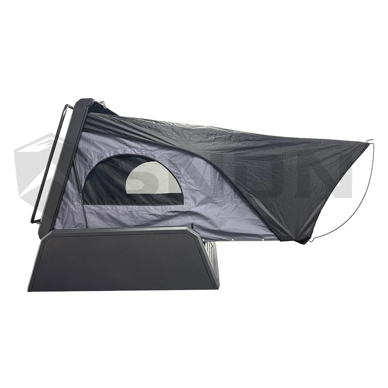 SNDN Pickup Truck Foldable Canopy Side Open Roof Top Camping Tent Large Space Aluminum Rooftop Tent Hard Shell with Roof Rack