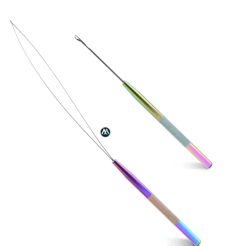 Hair Extension Tool Kit Includes Stainless Steel Loop Needle Pulling Hook Tool and Threader Wire Beads Device Tool
