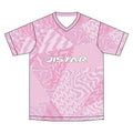 Wholesale Women's Breathable V-neck Short Sleeve Oversize Football Tops 160grams Casual Pink Printing Plus Size Girls T-shirts