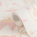 Made Germany Modern Princess Beige Cream Pink Non Woven Wash-Resistant Light Resistant Wallpaper Rolls Hotel Bathroom Household