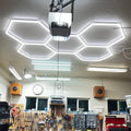 LED Hexagon Light for Auto Shops - IP65 6500K CCT Perfect for Garage Lighting & Car DetailingEasy to Install Work Lights