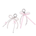 HOT Y2k Keychain Pink Bowknot Pearl Key Chains Phone Charm Pendant Women Bag Keyring Charm Girly Keychain Sweet Bow Keychain