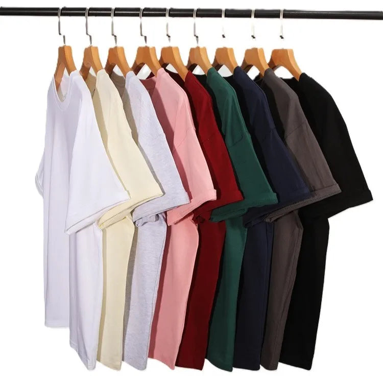 Bangladesh China Factory Price Customizable Heavyweight Cotton T-Shirt Drop Shoulder Streetwear Bulk Wholesale and Branding
