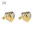 Wholesale 18k Real Gold Jewelry Pure 18K Gold Earrings Heart Earrings Au750 Gold 18k Real Saudi Gold Jewelry Pawnable 18k