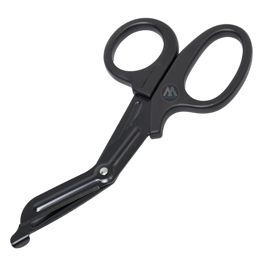7.5 Inches Premium Non-Stick Stainless Steel Nurse Scissors Durable Fluoride Coated Trauma Shears Black for Hair Extension Tools